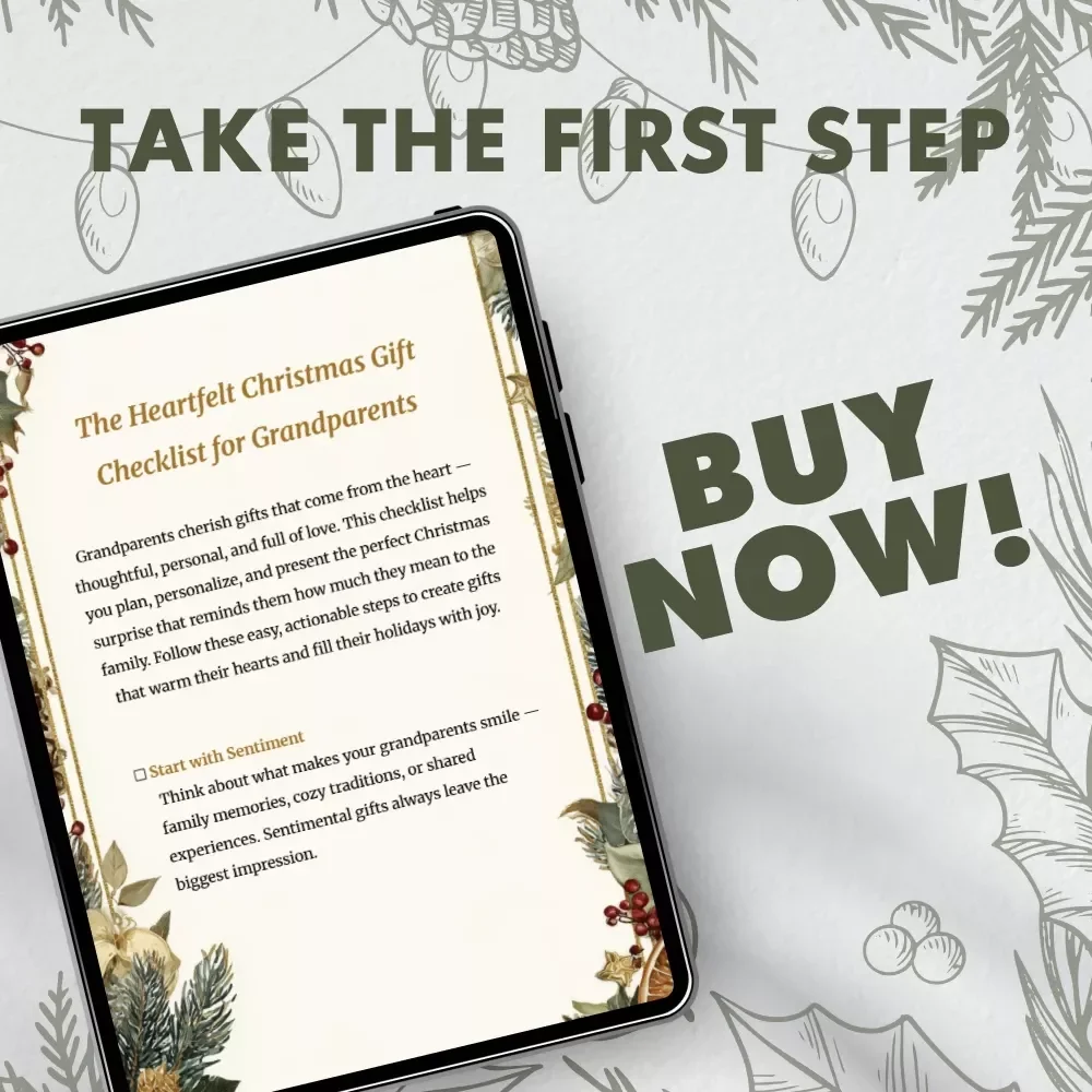 The Heartfelt Christmas Gift Checklist for Grandparents | Printable Digital Download | Thoughtful Christmas Gift Ideas for Grandparents | Holiday Planning Guide for Meaningful Family Gifts