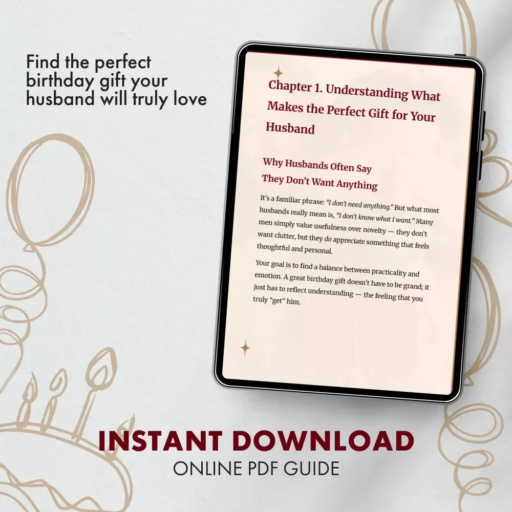 Birthday Gifts Your Husband Will Love Digital Guide | Creative & Meaningful Birthday Gift for Husband Ideas | Ebook Download
