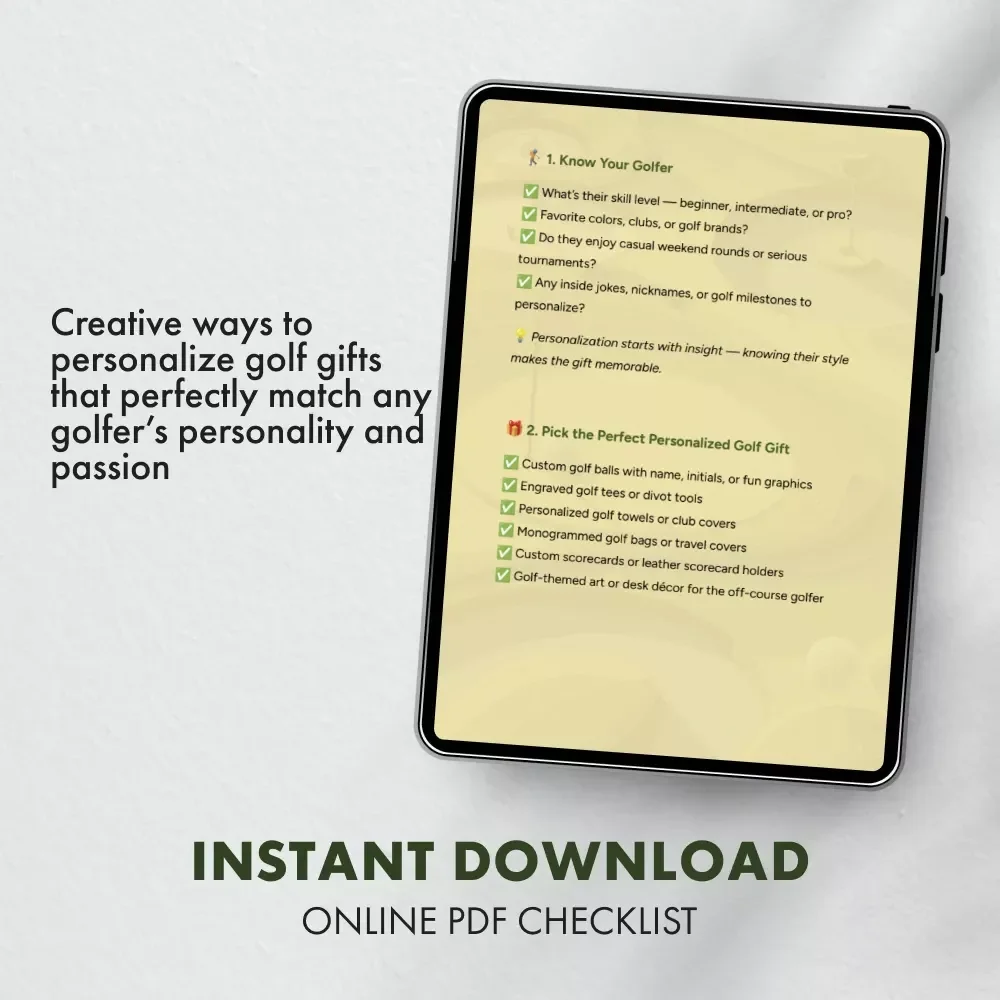 Golf Gifts That Score Big Every Time | Personalized Golf Gifts Checklist | Unique Digital Download Gift Guide for Golf Lovers