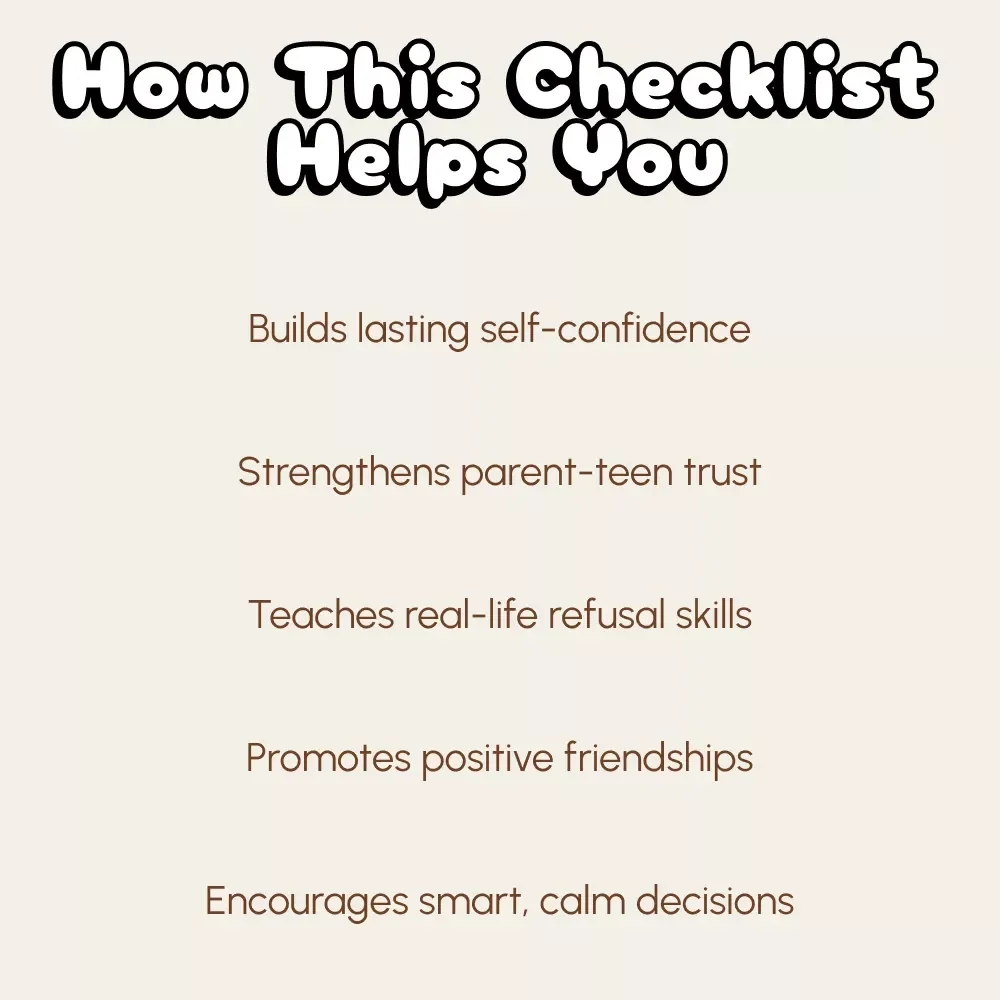 Peer Pressure Proof: Your Teen Survival Checklist | Digital Download Guide for Parents & Teens | How to Handle Teenage Peer Pressure Toolkit