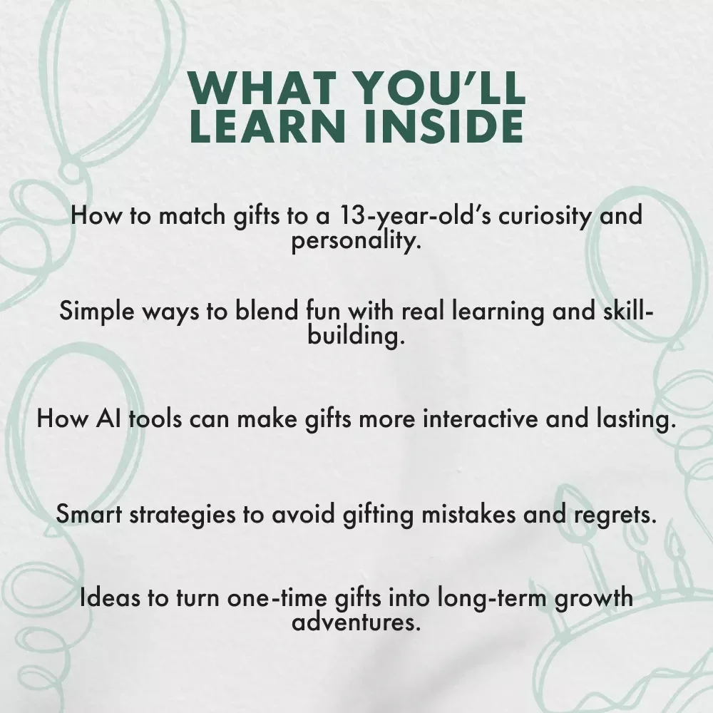 Gifts That Spark Curiosity: The Ultimate Guide for 13-Year-Olds | Inspiring, Creative & Smart Gift Ideas | Digital Download eBook for Parents & Gift Givers | Perfect Guide to Gifts for 13 Year Olds
