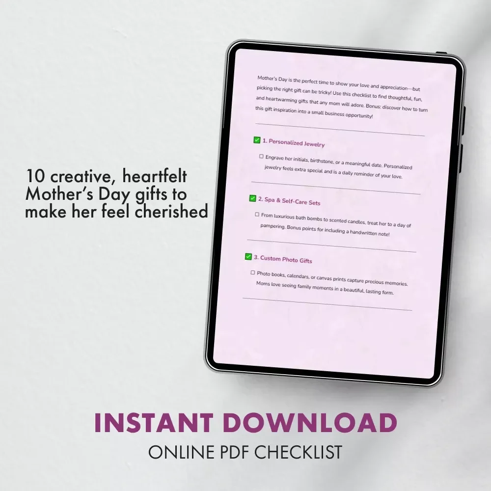 Top 10 Mother’s Day Gift Ideas: A Fun & Thoughtful Checklist | Printable Digital Download | Unique & Heartfelt Mother’s Day Gift Guide | top 10 mother's day gift ideas