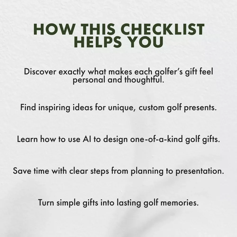 Golf Gifts That Score Big Every Time | Personalized Golf Gifts Checklist | Unique Digital Download Gift Guide for Golf Lovers