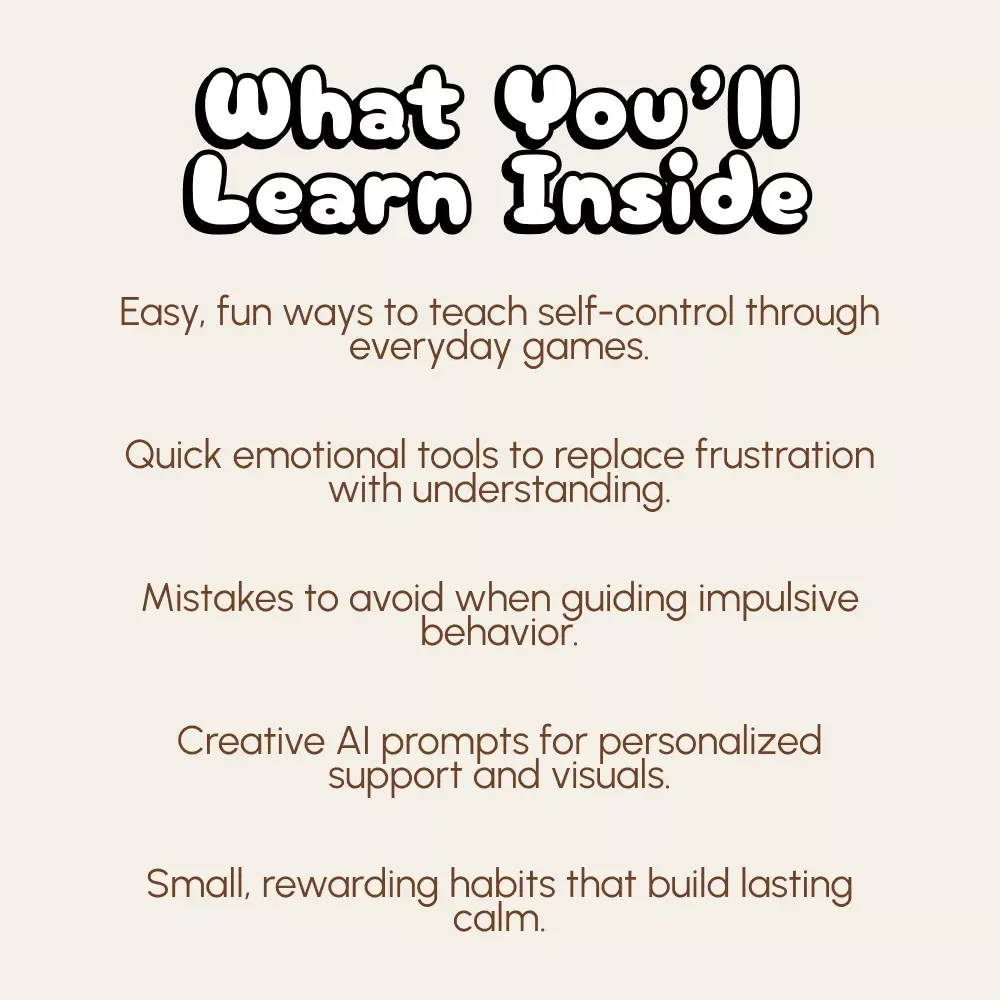 Helping Kids Pause Before They Leap | Printable Parenting Guide on How to Handle Children's Impulsiveness | Digital Download for Mindful Parenting, Emotional Regulation & Calm Behavior