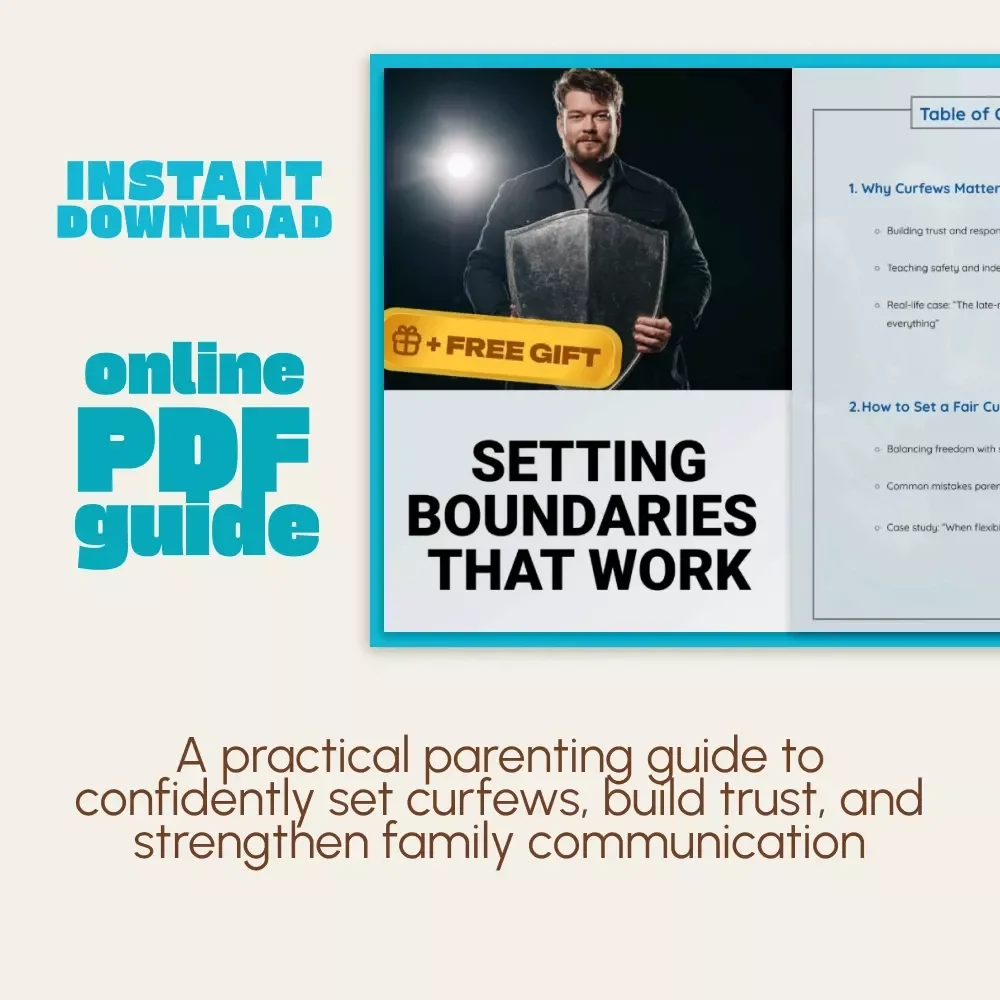 Setting Boundaries That Work | Digital Parenting Guide on How to Set Curfews for Kids | Printable eBook for Confident, Calm, and Connected Families