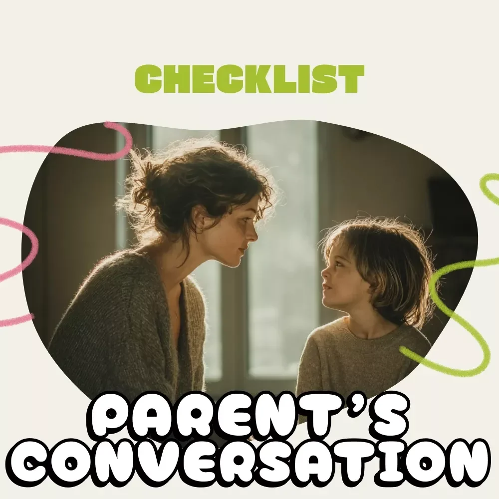 The Parent’s Conversation Checklist | Printable Guide for Parents | How to Talk to Your Child About Self-Care | Digital Download for Gentle Family Conversations