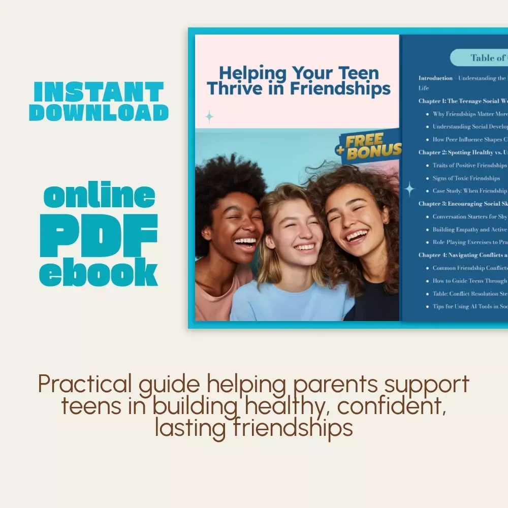 Helping Your Teen Thrive in Friendships | How to Support Your Teen's Friendships | Digital Parenting eBook & Practical Guide for Raising Confident Teens