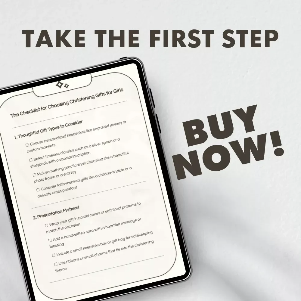 The Checklist for Choosing Christening Gifts for Girls | Printable Digital Download | Thoughtful Gift Guide for Godparents, Family & Friends | Christening Gift Ideas for Girls eBook