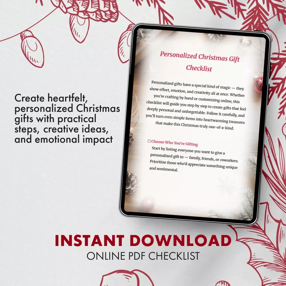 Personalized Christmas Gift Checklist | Printable Holiday Planning Guide for Unique & Sentimental Personalized Christmas Gifts | Digital Download