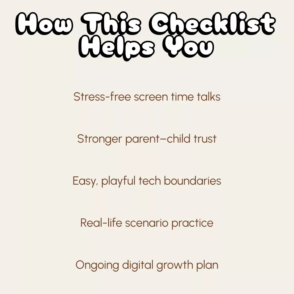 Digital Boundaries Made Fun: A Parent’s Checklist for Talking to Your Kids | Printable Digital Download | Family Communication Guide for Screen Time & Online Safety | how to talk to your child about digital boundaries