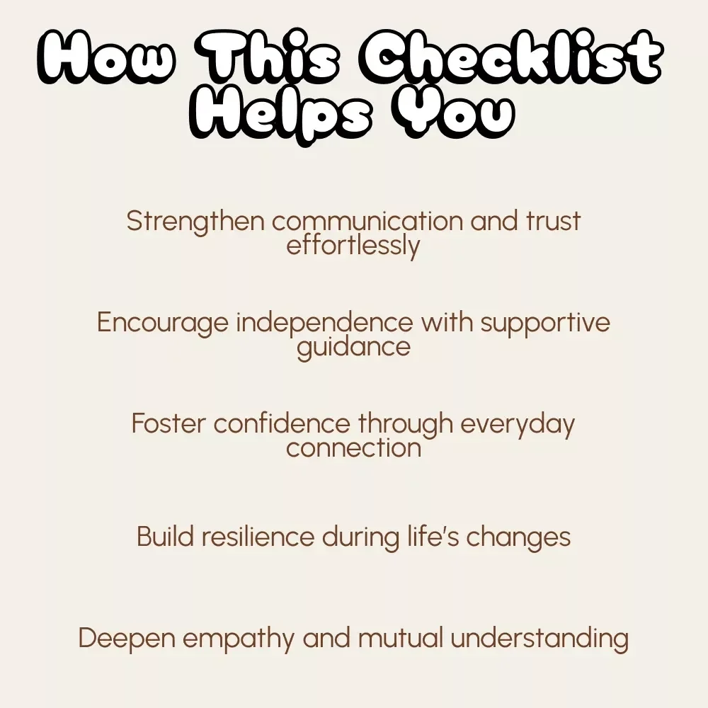 The Teen Identity Support Checklist | Digital Parenting Guide for Raising Confident Teens | Printable Self-Discovery & Emotional Support Tool for Parents
