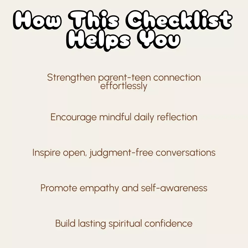 A Fun Checklist to Support Your Teen’s Spiritual Growth | Printable Parenting Guide for Mindful Families | Digital Download for Teen Spiritual Development & Connection