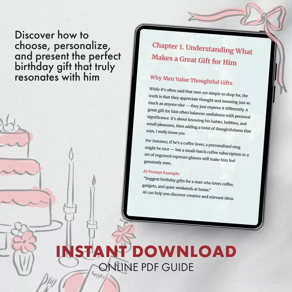 Making His Day Special with the Perfect Birthday Gift | eBook Guide for Thoughtful Birthday Gifts for Him | Romantic, Creative & Budget-Friendly Ideas