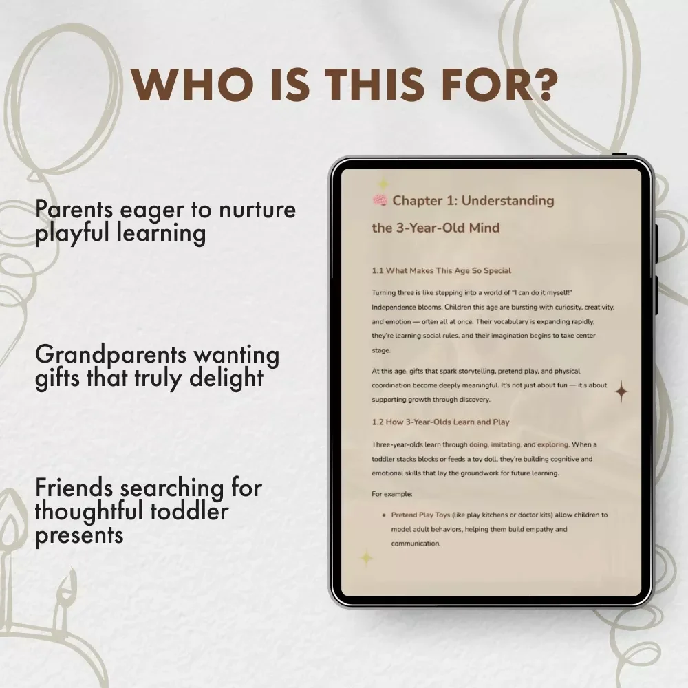 Joyful Growth: Gifts for 3-Year-Olds | The Ultimate Guide to 3 Year Old Birthday Gifts | Digital Download eBook for Parents & Gift-Givers