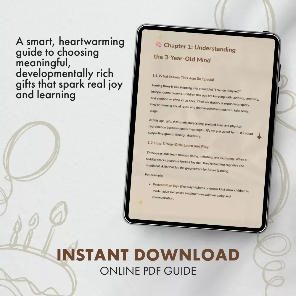 Joyful Growth: Gifts for 3-Year-Olds | The Ultimate Guide to 3 Year Old Birthday Gifts | Digital Download eBook for Parents & Gift-Givers