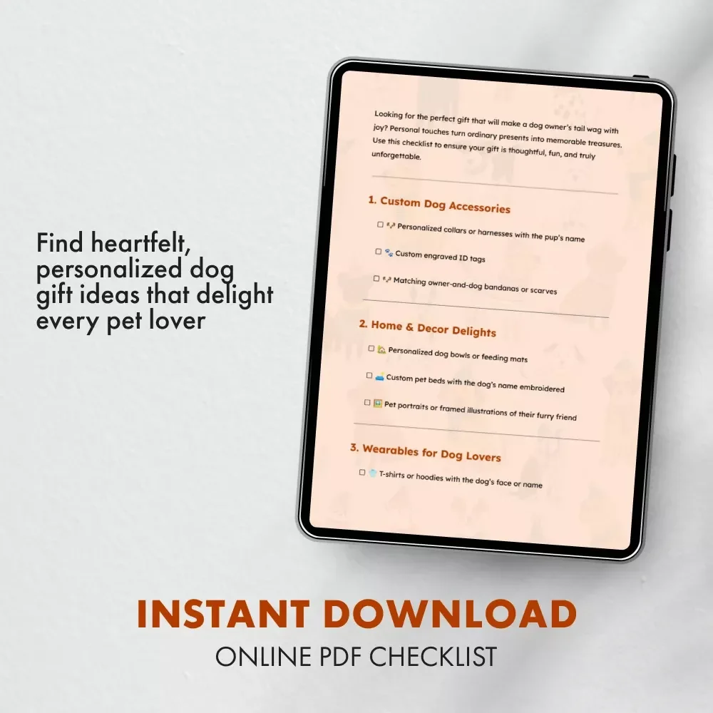 Personalized Dog Gift Checklist for Pet Lovers 🐾 | Ultimate Guide to Personalized Dog Gifts for Owners | Digital Download Gift Planner