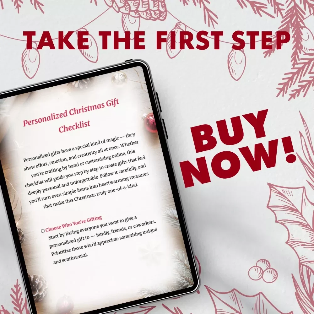 Personalized Christmas Gift Checklist | Printable Holiday Planning Guide for Unique & Sentimental Personalized Christmas Gifts | Digital Download