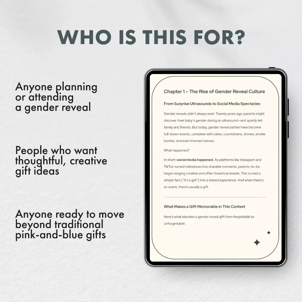 Gender Reveal Gifts Beyond Just Pink and Blue | Gender Reveal Gifts eBook | Creative Gift Ideas, DIY Inspiration & Modern Gifting Guide