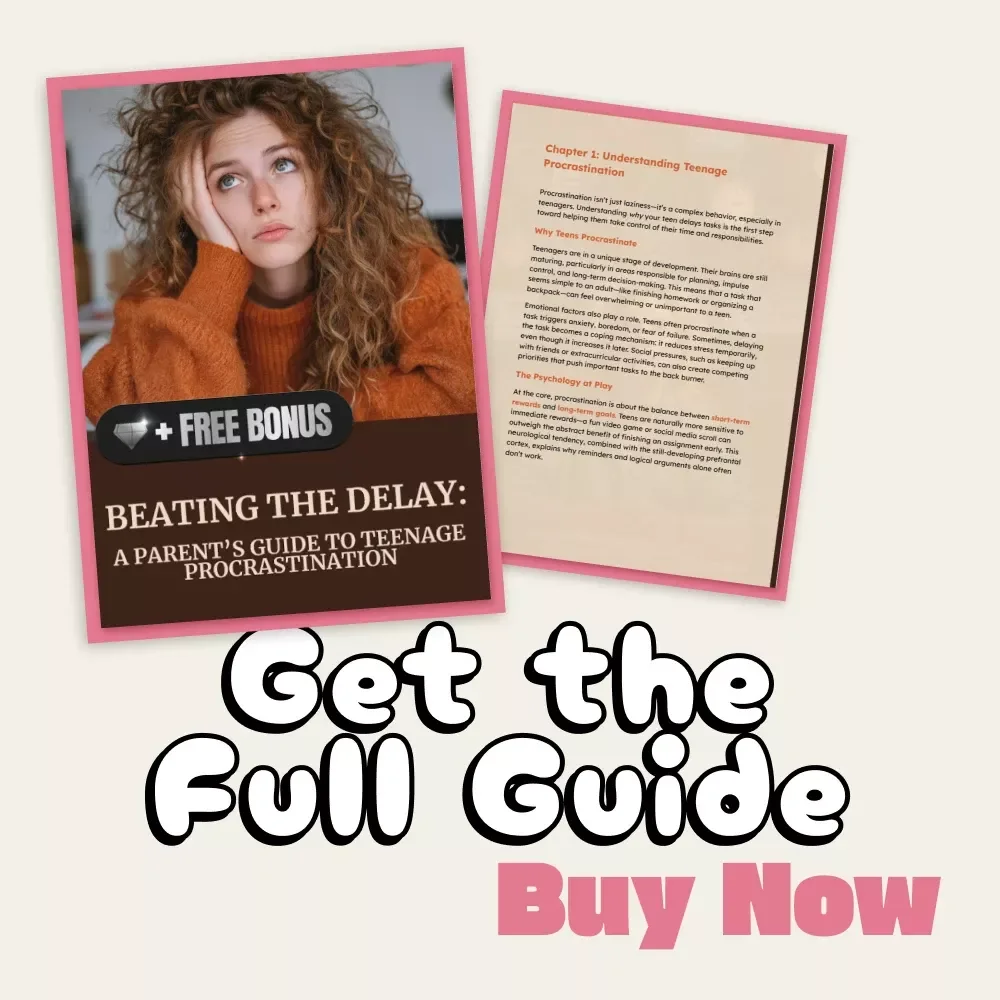 Beating the Delay: A Parent’s Guide to Teenage Procrastination | Digital Parenting Guide on How to Handle Teenage Procrastination | Printable eBook for Parents & Educators