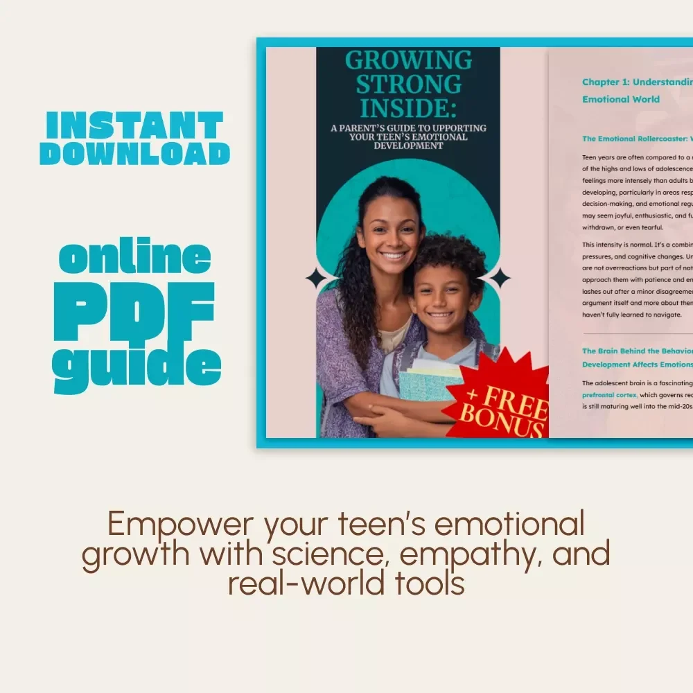 Growing Strong Inside: A Parent’s Guide to Supporting Your Teen’s Emotional Development | Digital Parenting Guide | How to Support Your Teen's Emotional Development eBook | Printable Download