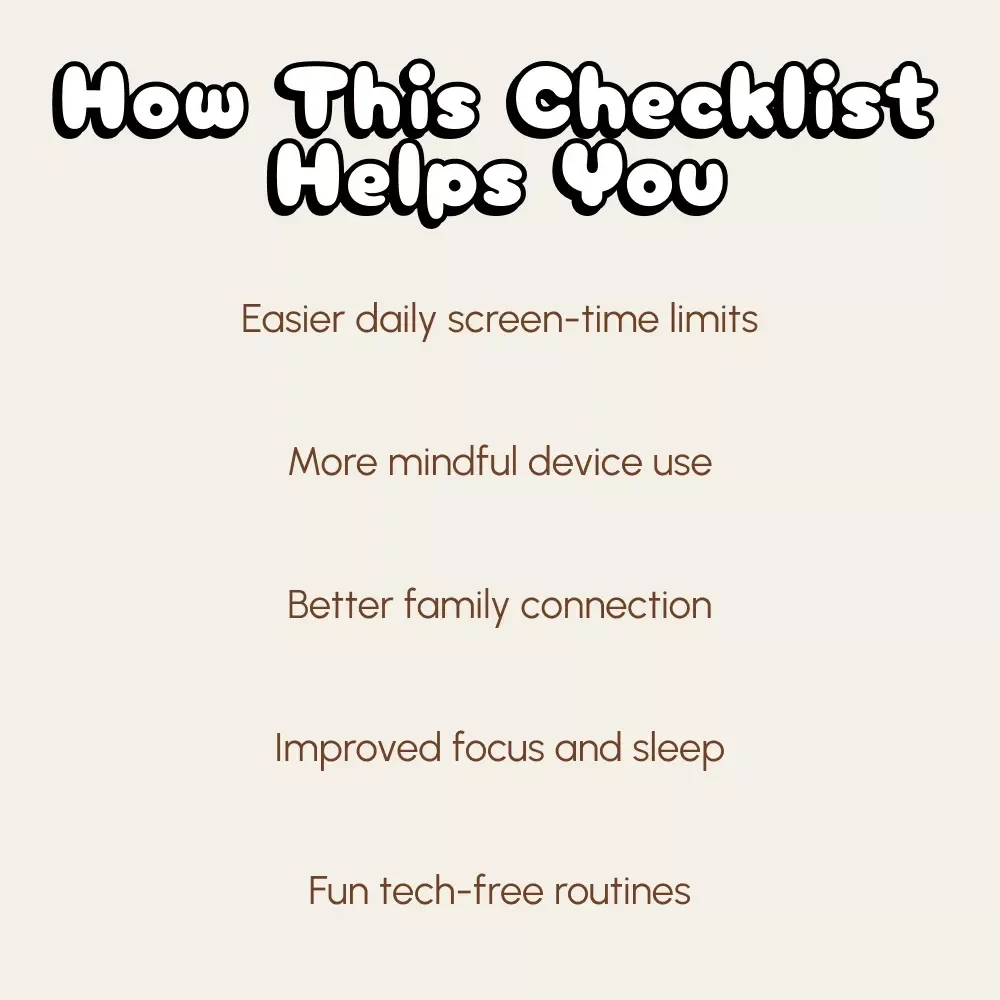 The Ultimate Checklist for Managing Children’s Screen Time | Printable Family Guide | Digital Download for Parents | How to Manage Screen Time for Children