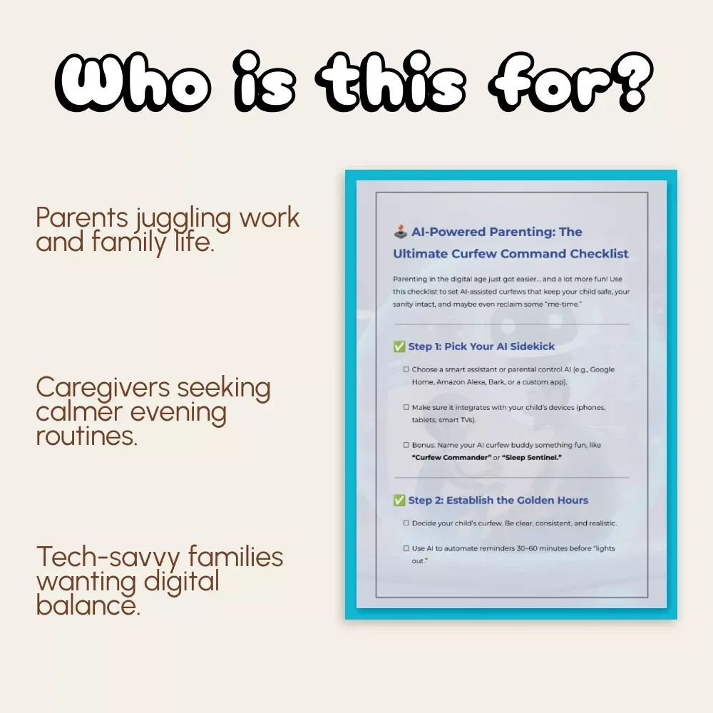 AI-Powered Parenting: The Ultimate Curfew Command Checklist | Digital Download Guide for Modern Parents | How to Use AI to Set Curfews for Your Child