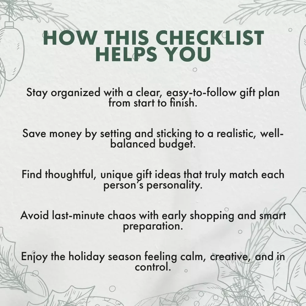 The Ultimate Christmas Gift-Buying Game Plan | Printable Holiday Checklist | Digital Download Guide for Stress-Free Christmas Shopping | What Gifts to Buy for Christmas Organizer
