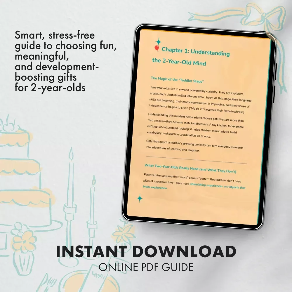 How to Choose the Perfect 2-Year-Old Birthday Gift | Digital Parenting Guide for Thoughtful 2 Year Old Birthday Gifts | Printable eBook for Parents & Gift Givers