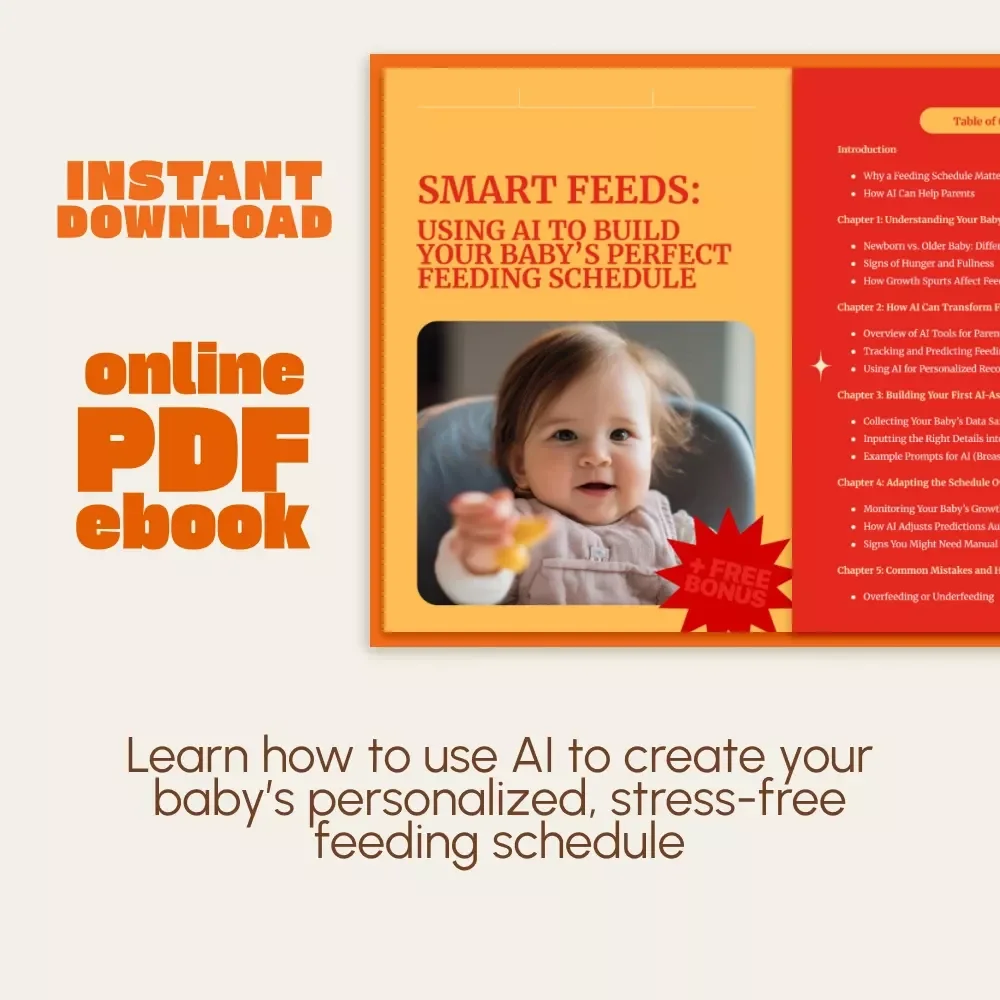 Smart Feeds: Using AI to Build Your Baby’s Perfect Feeding Schedule | Digital Baby Feeding Guide, AI Parenting eBook, New Parent Resource, Instant Download