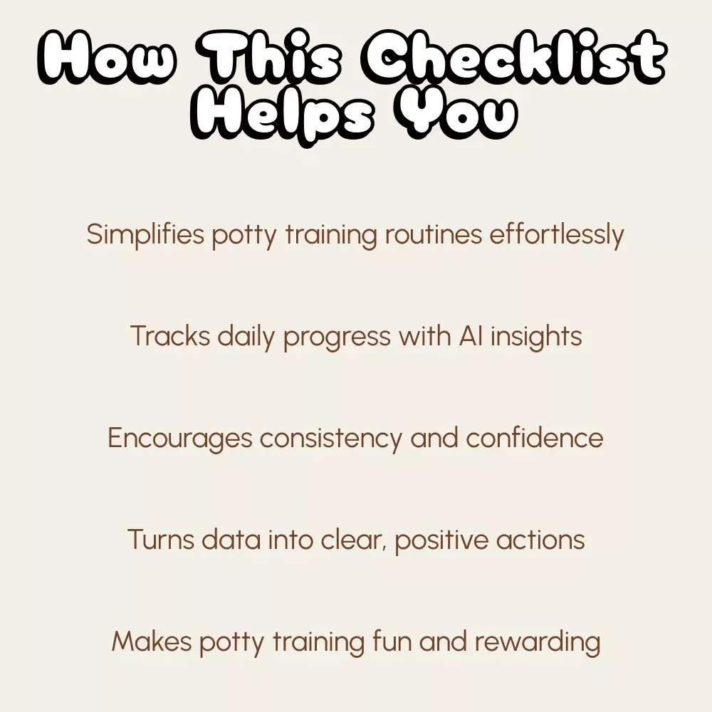 The Checklist on Potty Training Progress with AI | Digital Potty Training Guide for Parents | Printable eBook & AI Tracking System for Toddlers