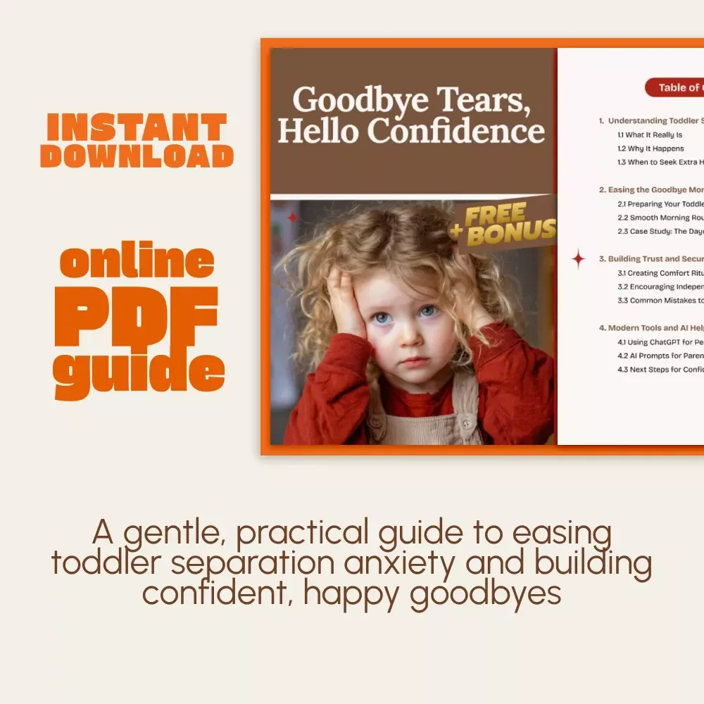 Goodbye Tears, Hello Confidence | Toddler Separation Anxiety eBook | Parenting Guide for Daycare Drop-Offs, Emotional Routines & Gentle Independence