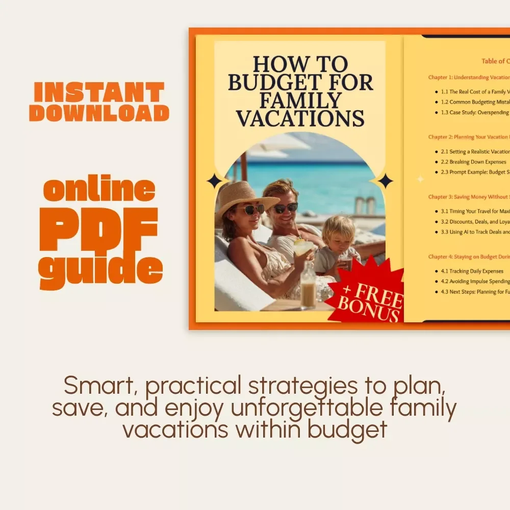 How to Budget for Family Vacations | Digital Guide for Smart Travel Planning | Family Vacation Budgeting eBook & Savings Tips