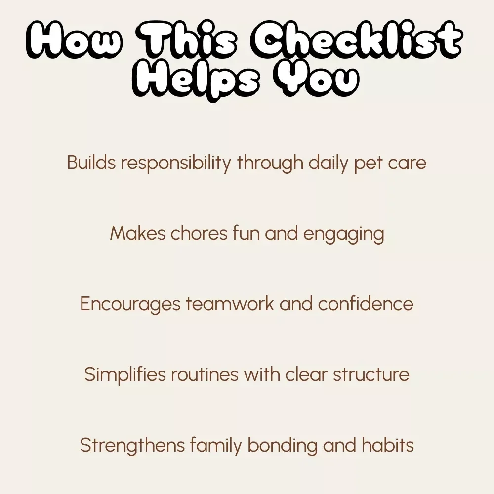 Delegating Pet Tasks to Kids | Printable Pet Care Guide, eBook & Checklist | Teach Kids Responsibility, Chores, and Pet Care Routines | Family Pet Planner Digital Download