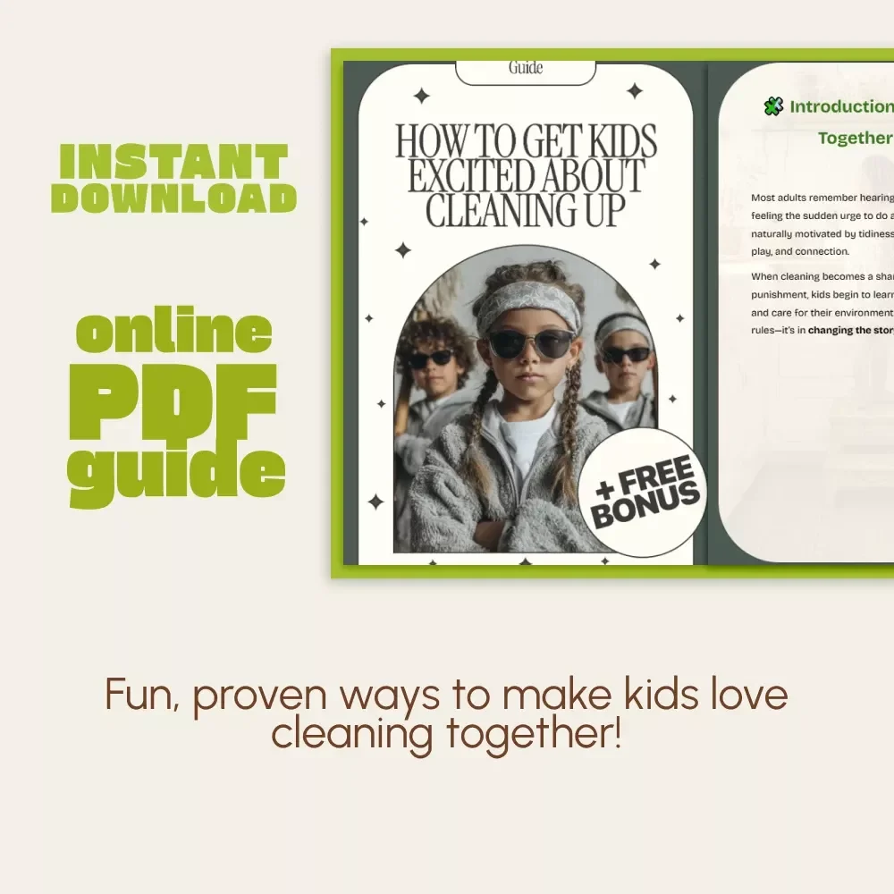 How to Get Kids Excited About Cleaning Up | Printable Family Guide for Parents | Fun Tips & Creative Strategies | Learn how to ask for help with cleaning — Digital Download