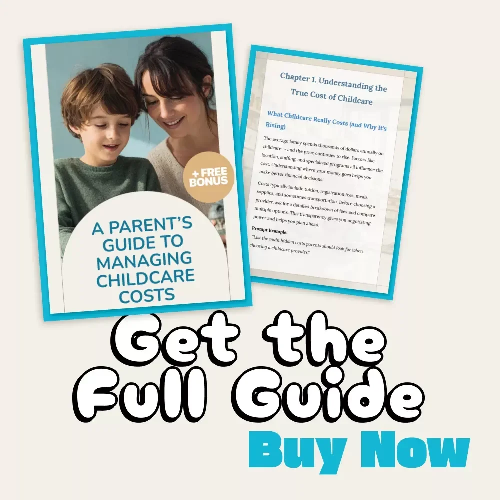 A Parent’s Guide to Managing Childcare Costs | Printable Budget Guide & eBook for Families | How to Manage Childcare Costs, Plan Ahead, and Save Smarter