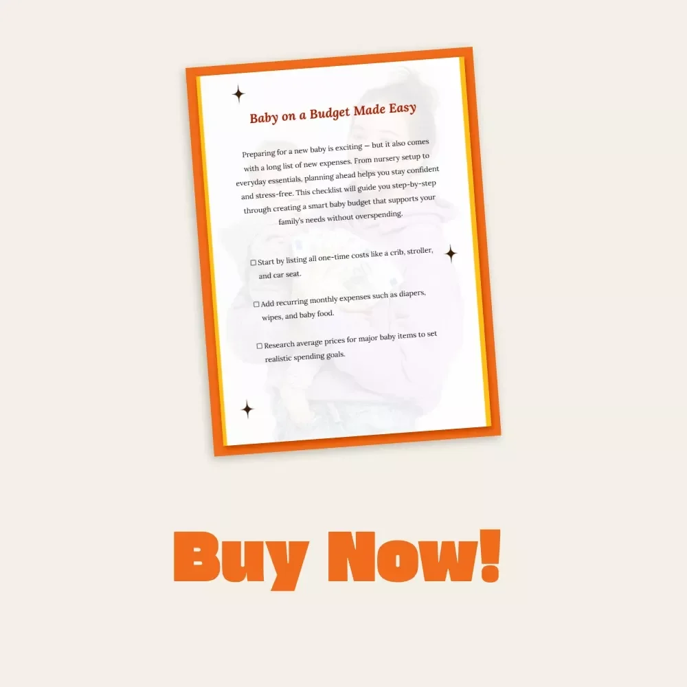 Baby on a Budget Made Easy Checklist | Printable Budget Planner for New Parents | Digital Download Guide on How to Create a Baby Budget, Track Expenses & Save Smart