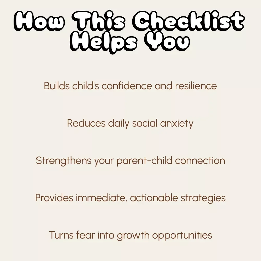 A Checklist to Help Your Child Overcome Fear of Being Left Out | Digital Download for Parents | Guide on How to Handle Child’s Fear of Being Left Out