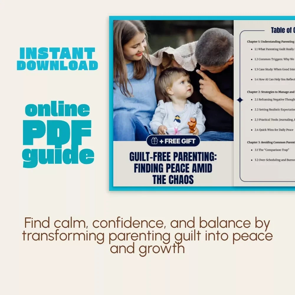 Guilt-Free Parenting: Finding Peace Amid the Chaos | Digital eBook, Mindful Parenting Guide, AI-Assisted Parenting Workbook, Printable Parenting Resource