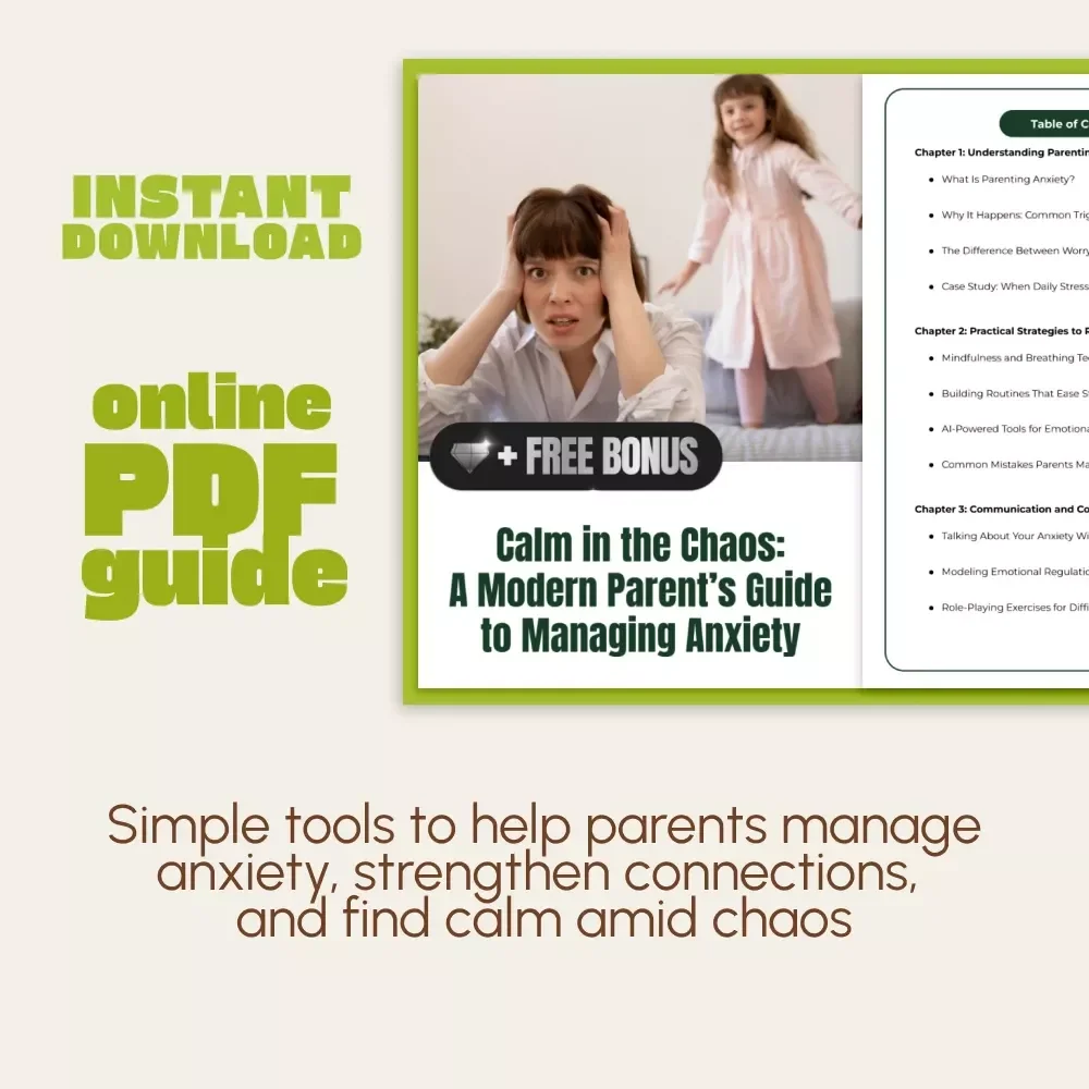 Calm in the Chaos: A Modern Parent’s Guide to Managing Anxiety | Digital Parenting Guide for Moms & Dads | Printable eBook on How to Manage Parenting Anxiety