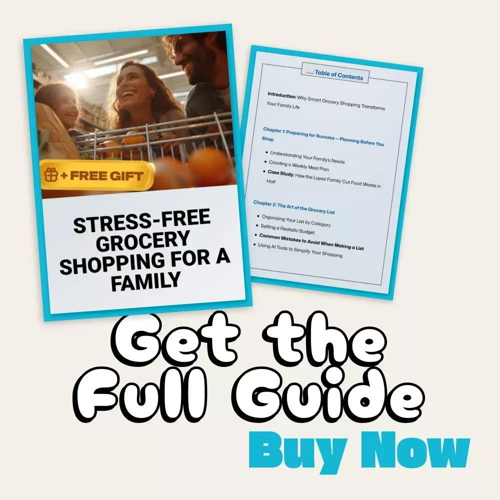 Stress-Free Grocery Shopping for a Family | Digital Guide to Smart Meal Planning, Budgeting, and Efficient Family Grocery Management | How to Manage Grocery Shopping for a Family eBook