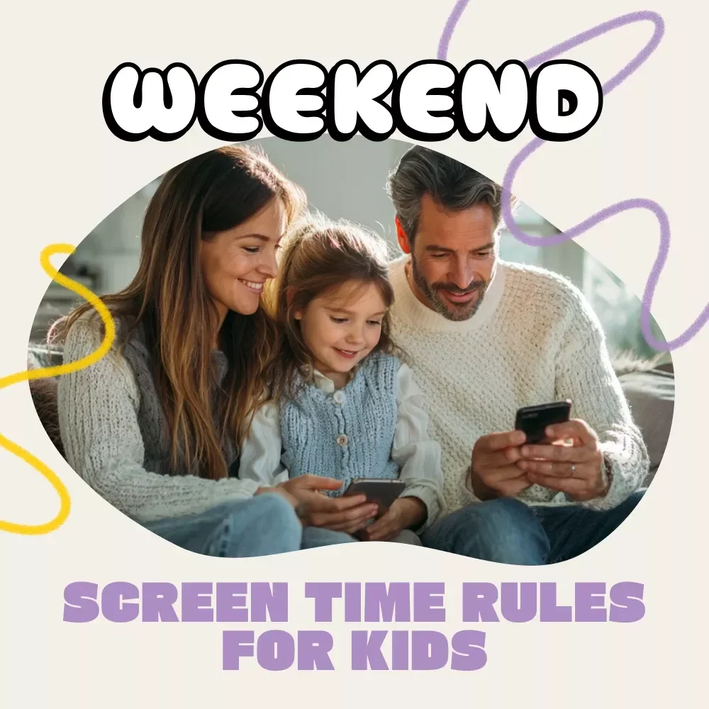 Weekend Screen Time Rules for Kids Checklist | Printable Digital Download | Family Screen Time Planner | Screen Time Rules for Weekends | Healthy Tech Habits for Children