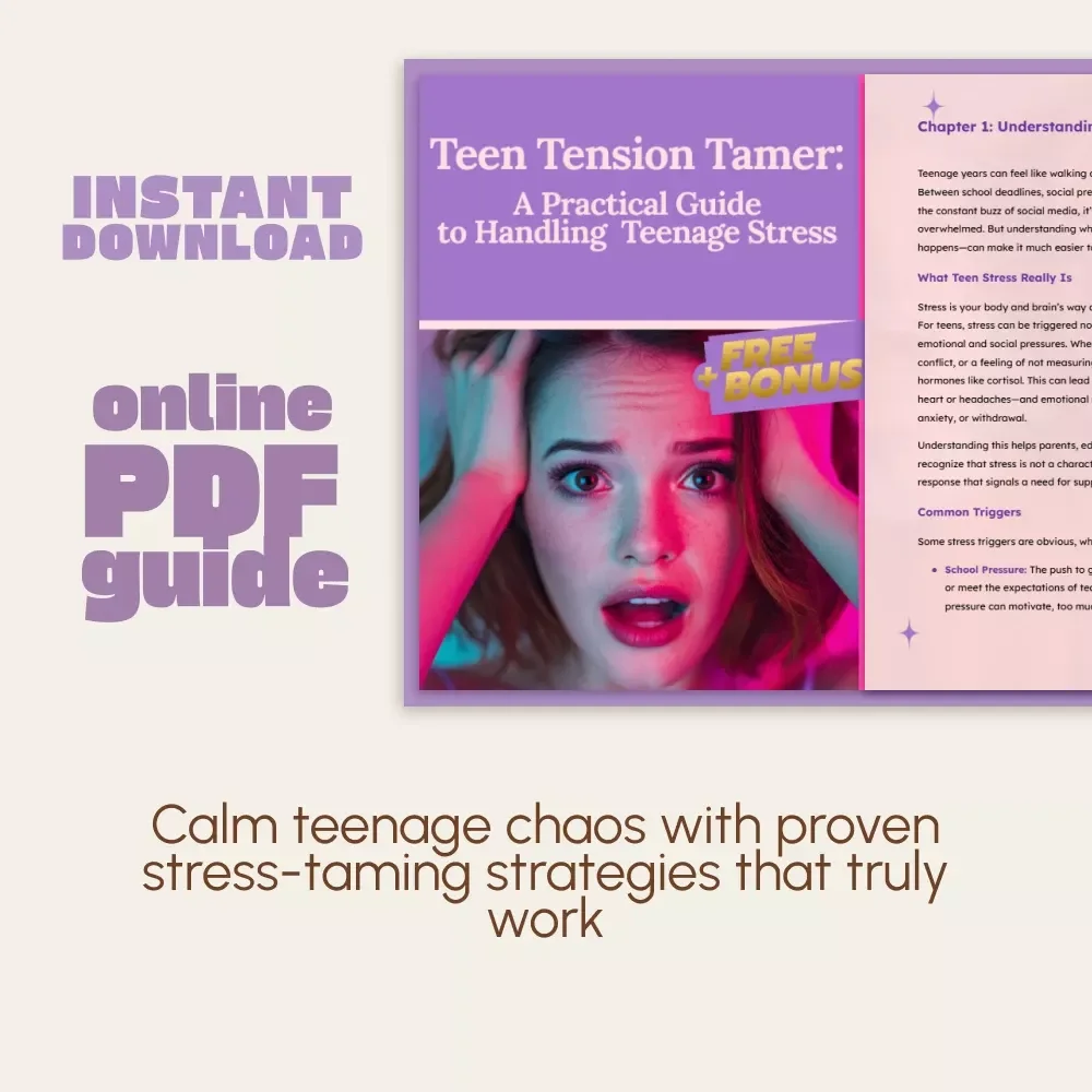 Teen Tension Tamer: A Practical Guide to Handling Teenage Stress | Digital Self-Help Guide for Teens & Parents | How to Handle Teenage Stress eBook PDF Download