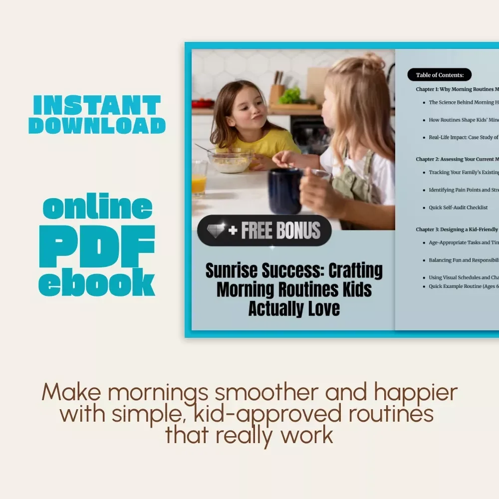 Sunrise Success: Crafting Morning Routines Kids Actually Love | eBook Guide for Parents | How to Create a Morning Routine for Kids That Works, Reduces Stress & Builds Independence