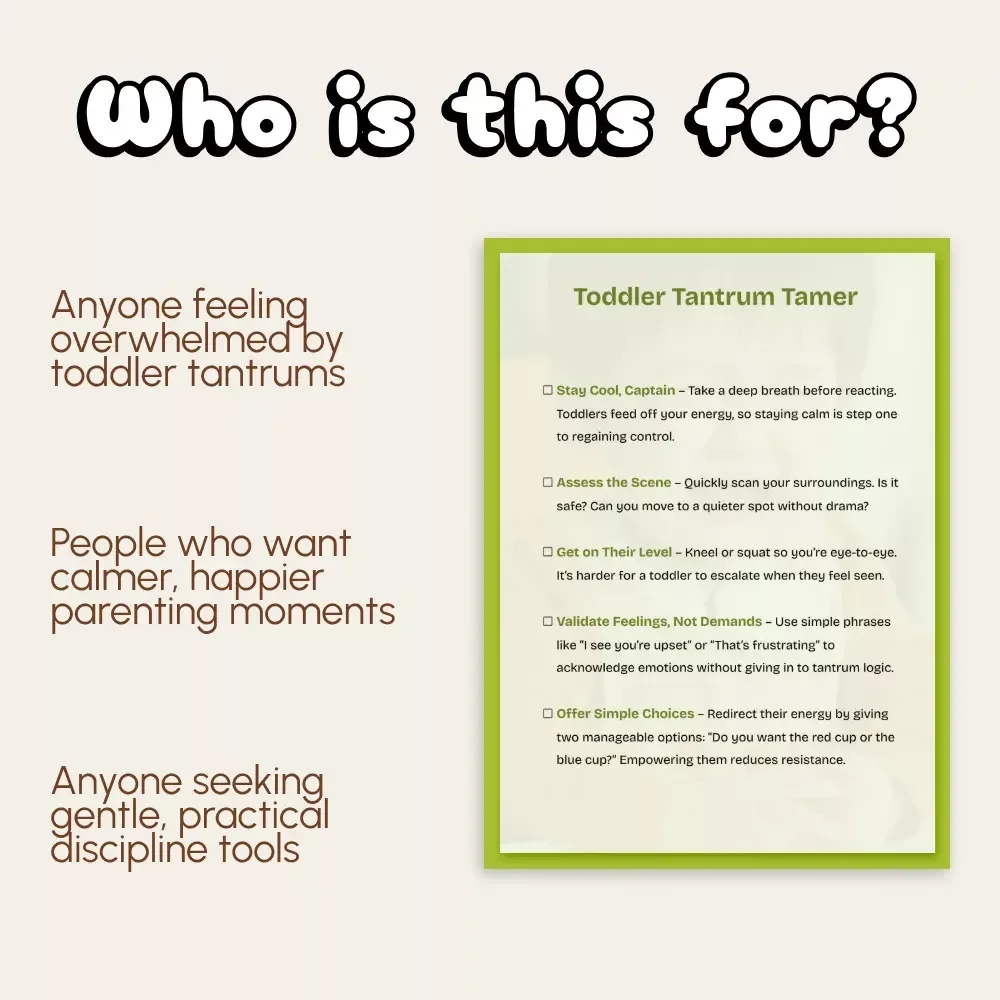 Toddler Tantrum Tamer – Calm Parenting Guide | Digital Download for Gentle Discipline, Emotional Regulation & Stress-Free Toddler Behavior Support eBook