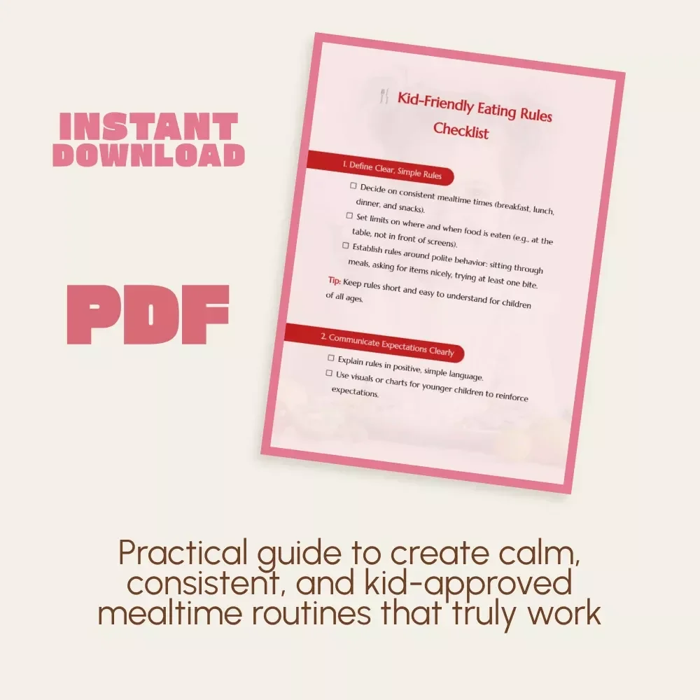 Kid-Friendly Eating Rules Checklist | Printable Guide for Parents | How to Set Rules Around Eating for Happy, Stress-Free Family Mealtimes