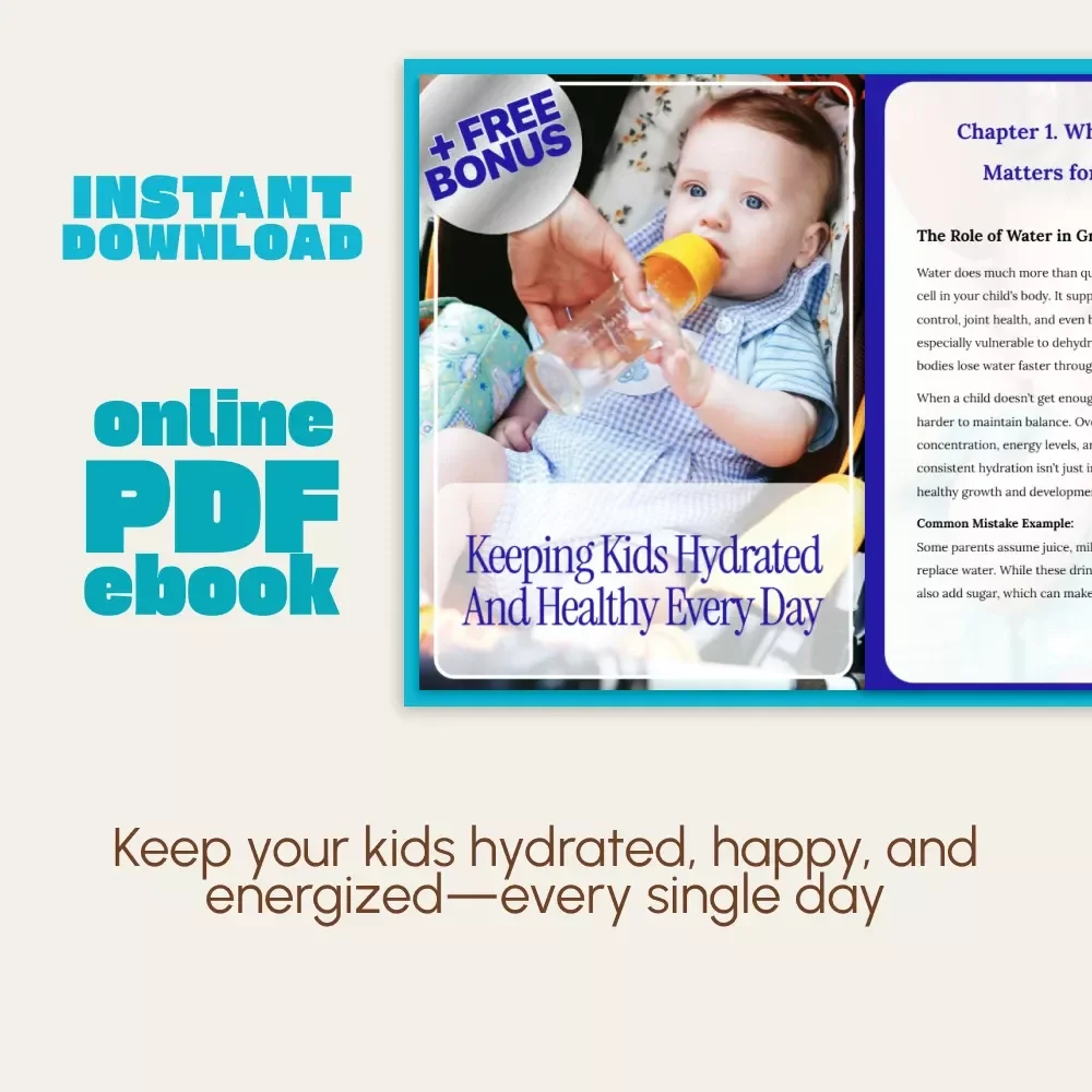 Keeping Kids Hydrated and Healthy Every Day | Printable eBook Guide for Parents | How to Prevent Dehydration in Kids | Child Wellness & Nutrition Digital Download