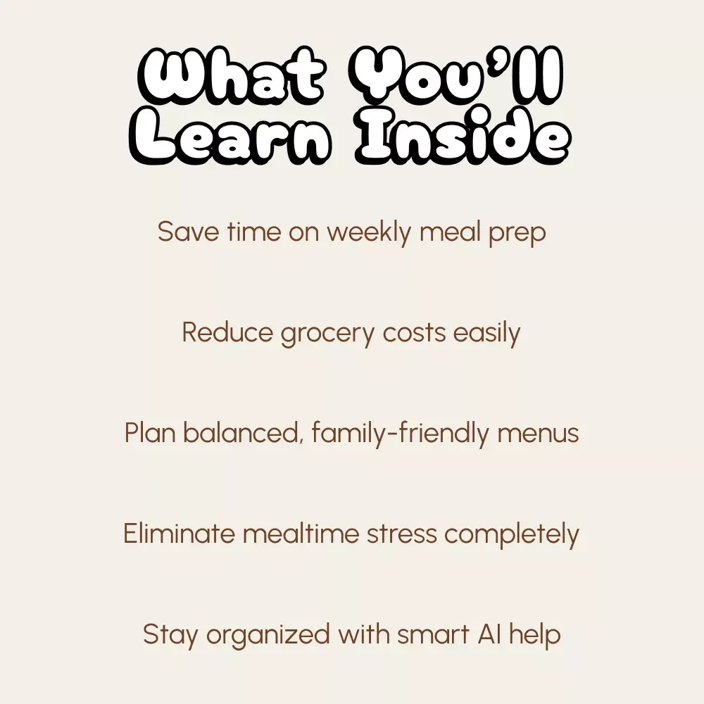 Family Feast Made Simple: Your Stress-Free Guide to Meal Planning | Meal Planning eBook | Digital Download for Busy Families