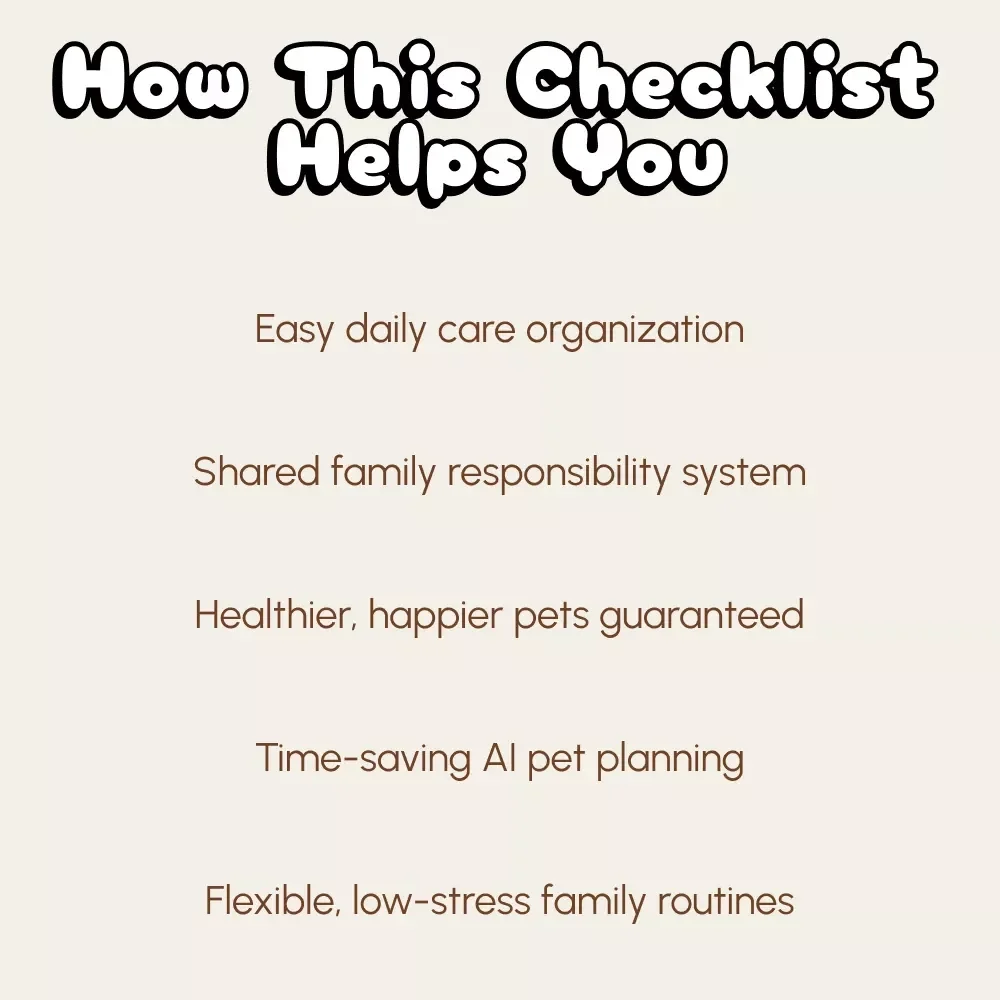 Mastering a Stress-Free Family Pet Care Routine | Printable Checklist for Families | How to Organize a Family Pet Care Routine | Digital Download for Pet Owners