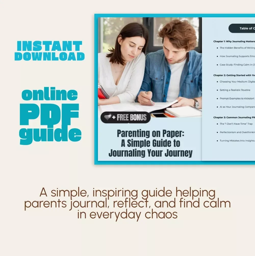 Parenting on Paper: A Simple Guide to Journaling Your Journey | Digital Download for Parents | Mindful Parenting eBook, Self-Reflection Guide, Family Wellness Journal