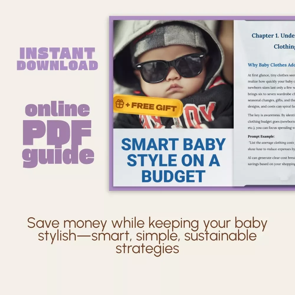 Smart Baby Style on a Budget | Printable Guide for New Parents | How to Save Money on Baby Clothes | Digital Download for Frugal & Sustainable Baby Fashion